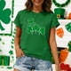 thumbnail image 5 of Camiseta de Impresión Del Día de San Patricio de Manga Corta de las Mujeres, Blusa de Cuello Redondo Casual para Vestir Vacaciones de Primavera, 5 of 7