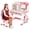 Pink, variant on YNCE Kids Table and Chairs Set 5-16,Height Adjustable Children Study Desk Chair Set,Multifunctional Writing Desk Table with Drawer,Bookstand,Ergonomic Learning Drawing Table for Girl Boy