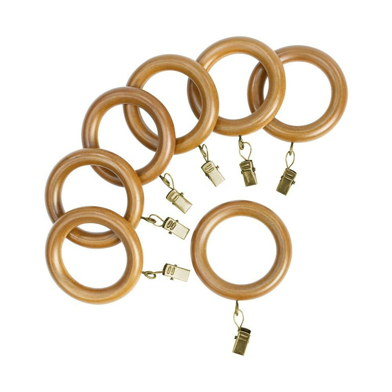 Mix & Match Wood Curtain Rings (7-Pack) Antique Mahogany 