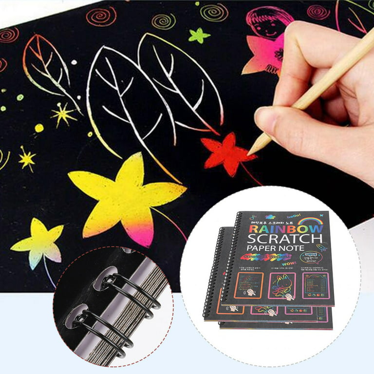 .com Rainbow Scratch Notebooks for Kids: 2 Packs Art-Craft
