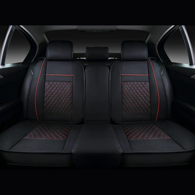 OTOEZ Leather Car Seat Cover Universal 5 Seats Full Set Front Rear