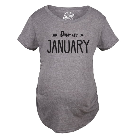 Maternity Due In January Funny T shirts Pregnant Shirts Announce Pregnancy Month Shirt