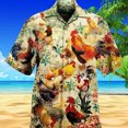 thumbnail image 3 of 2024 Camisetas divertidas de playa hawaiana con gallo, camisas casuales con estampado de dibujos animados en 3D, camisetas casuales de manga corta de verano, camisetas sueltas, ropa de calle, 3 of 5