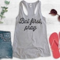 thumbnail image 2 of But First Pray Tank Top, Ladies Racerback Tank Top, Cute Religious Tank, Christian Tank, Heather Gray, X-Large, 2 of 3