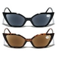 thumbnail image 2 of 2 Pairs Women Pointed Tip Cat Eye Outdoor Reading SunGlasses - Tinted UV Protection Readers Glasses +1.50, 2 of 4