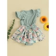 thumbnail image 4 of Suealasg Infant Girl Romper Dress Baby Summer Clothes lying Sleeve Floral/Dot Print Skirt Hem Jumpsuit Newborn Bodysuits, 4 of 9