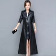 thumbnail image 5 of Nuevo abrigo de piel de oveja para mujer M-6XL, moda primavera otoño 2024, chaqueta larga cruzada, abrigo de piel de oveja, abrigo de gamuza, 5 of 5