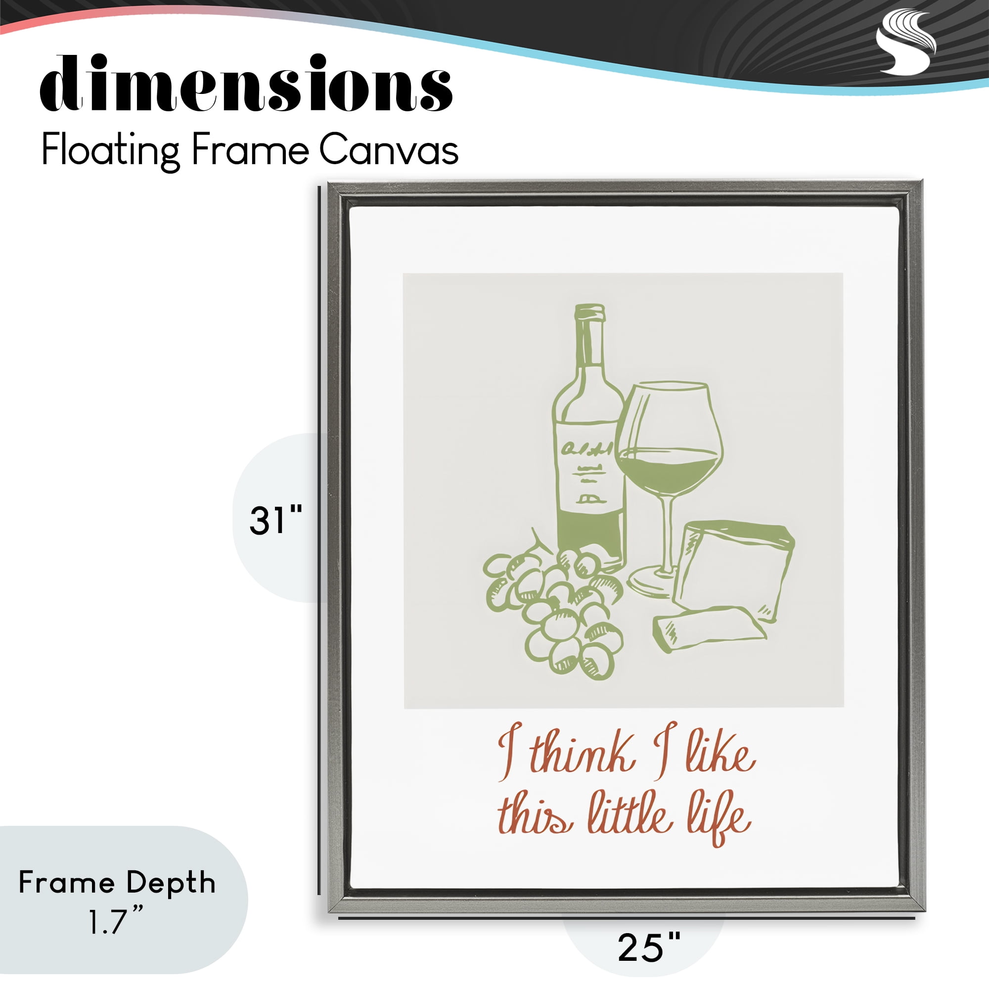 Stupell Industries I Think I Like This Little Life Gray Framed Floater Canvas Wall Art, design by The Prints Vibe