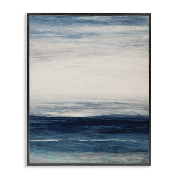 Stupell Industries Coastal Ocean Rise Sea Side Shoreline Layered Waves Black Framed Giclee Art, 11 x 14, by Lori Dubois