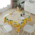 thumbnail image 6 of Yellow Lemon Table Cloth Waterproof Tablecloths, Summer Boho Country Fruits Beige Geometric Tablecloth Dining Table Cover for Kitchen Party Tabletop Outdoor, Square Tablecloth 60x60 Inch, 6 of 9