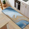 thumbnail image 5 of Blue Gold Wave Marble Pattern Kitchen Rug Mat,Kitchen Runner Rugs Non Skid Washable,Decorative Kitchen Floor Mats for Kitchen,Sink,Laundry,17"x47.2", 5 of 7