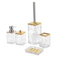 thumbnail image 3 of Juego De Accesorios De Baño Acrílicos De 5 Piezas, Juego Esencial De Baño Para El Hogar, Dormitorio, Transparente Claro mayimx Bote de basura, 3 of 9