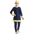 thumbnail image 1 of Traje de baño islámico niños niñas modesto cubierta completa traje de baño musulmán playa Burkini, 1 of 4