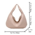 thumbnail image 4 of Woven Leather Bag 2023 Trend Fashion Luxury Designer Handbag High Quality Black Gray Blue Pink Brown Shoulder Tote Bag For Women, 4 of 5