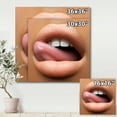 thumbnail image 4 of Designart ' Beautiful Dark Skinned Female Tongue Touching Lips ' Modern Canvas Wall Art Print, 4 of 4