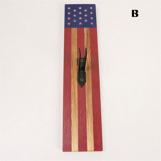 European Deer Mount Plaque Prey Display Rack Wooden Background Stars and Stripes Patterns Home Decor A