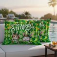 thumbnail image 5 of St. Patrick's Day Pillow Covers 2 Pack Watercolor Green Hat Cat Rabbit Shamrocks Green Plaid Pillowcase Waterproof Outdoor Throw Pillow Cover for Patio Balcony Rectangular Cushion 20”x12”, 5 of 9