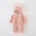 thumbnail image 3 of OGLCCG Baby Fleece Jumpsuits, Infant Newborn Plush Sleepwear Hooded Romper Warm Coat Flannel Fleece Jumpsuit Fuzzy Outwear, 3 of 3