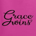 thumbnail image 5 of Wild Bobby Grace Wins Script Inspirational/Christian Women Graphic Long Sleeve Tee, Fuschia, Small, 5 of 5