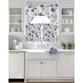 thumbnail image 4 of Blue Flower Kitchen Curtains Sets 36 Inch Length with Valance, Watercolor Floral Botanicals Tree Branch Swag Valances and Tiers Curtain Set Drapes Swag Curtains for Living Room, Bathroom, Bedroom, 4 of 6