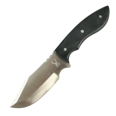 TheBoneEdge Stainless Steel Hunting knife Ridged Blade Black Handle With sheath 13044