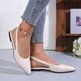 thumbnail image 6 of SuTry Women's Pointed Toe Slingback Flats Elastic Back Strap PU Upper Slip-On Style Comfortable Plus Size Friendly for Women Office Casual Flats, 6 of 9