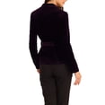 thumbnail image 3 of INSPIRE CHIC Women's Work Office Belted Notched Lapel Long Sleeves Velet Blazer S Purple, 3 of 5
