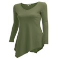 thumbnail image 2 of CHOK Robe Tunique à Manches Longues Col en V Mouchoir Longue Tunique T-Shirt pour Femmes, 2 of 3