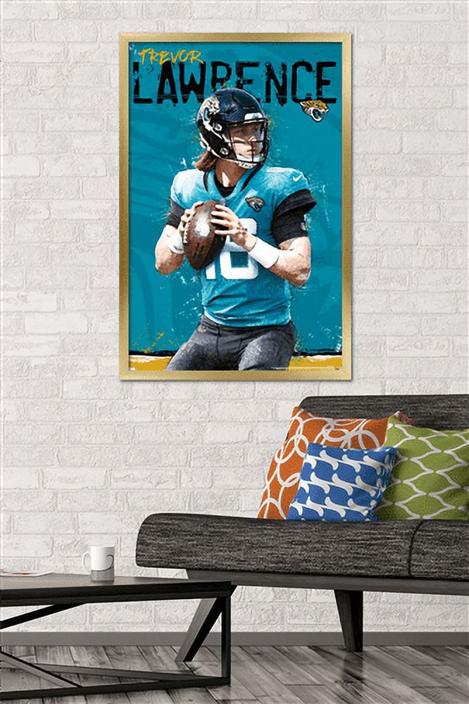 NFL Jacksonville Jaguars - Trevor Lawrence 21 Wall Poster, 22.375" x 34", Framed