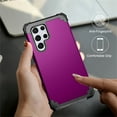 thumbnail image 6 of Tarise for Samsung Galaxy S23 Ultra 5G Case, Dual Layer Heavy Duty Tough Rugged Shockproof Drop Protection Corner Protection Hybrid Protective Phone Case Cover for Samsung S23 Ultra 5G, Purple, 6 of 7