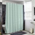 thumbnail image 4 of Teal Green Botanical Shower Curtain - Water Repellent Fabric Shower Curtains Washable, Farmhouse Modern Striped Leaf Decorative Polyester Cloth Bathroom Curtains Modern Bath Decor 36"x72", 4 of 8