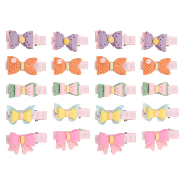 20 horquillas de doble capa con lazo para mascotas de pelo largo, accesorios para el cabello para perros y gatos