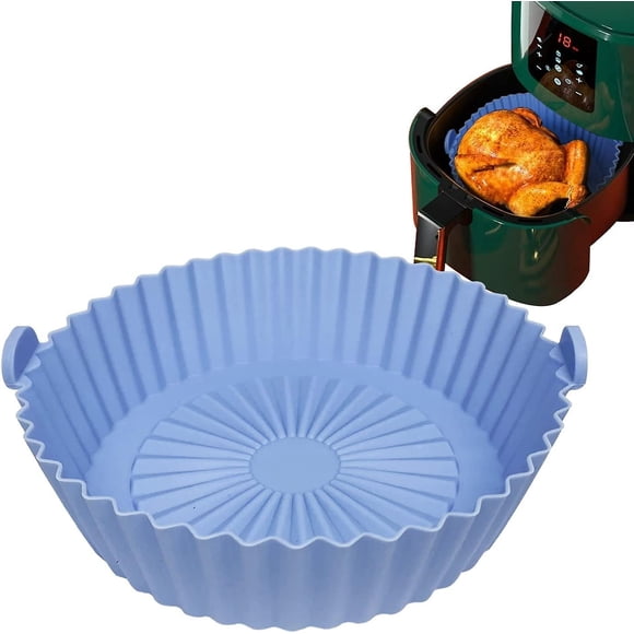 Casserole en Silicone pour Friteuse à Air Chaud de 6,5 Pouces, Panier en Silicone pour Friteuse à Air de Haute Qualité Résistant à la Chaleur Doublé pour Cuisine