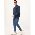 thumbnail image 3 of Cortavientos para hombre, corte slim, ligero, de manga larga, con cremallera, chaqueta bomber Azul marino S Unique Bargains Chaqueta, 3 of 5