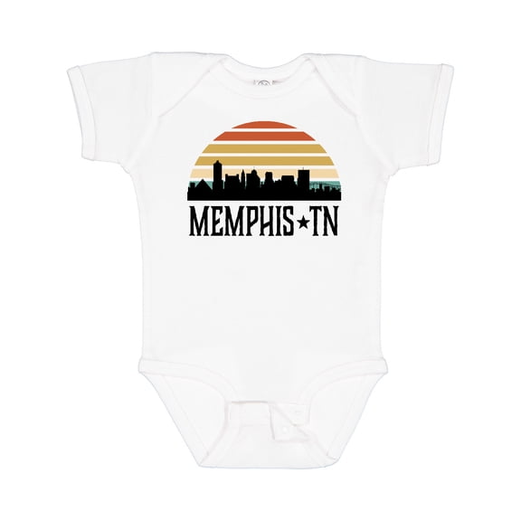 Inktastic Memphis Tennessee Skyline Retro Sunset Boys or Girls Baby Bodysuit