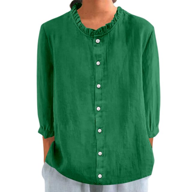 Camisas de verano con ribete de encaje para mujer: ropa informal para el día a día, ligeras, perfectas con vaqueros/pantalones
