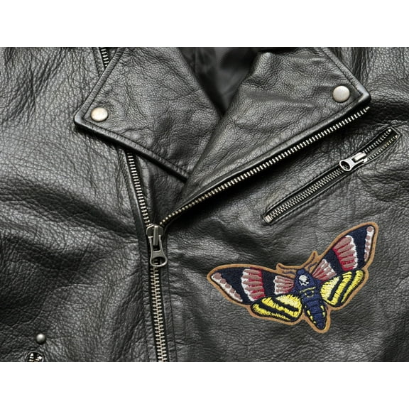 Death Head Moth Embroidered Iron On Patch