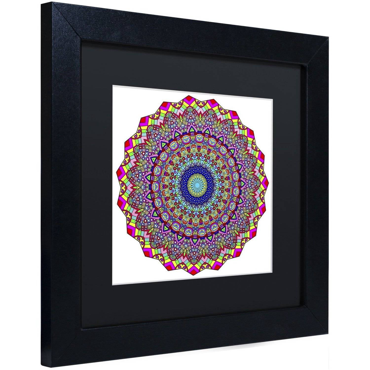 Trademark Fine Art "Kisses Mandala in Red" Canvas Art by Kathy G. Ahrens, Black Matte, Black Frame