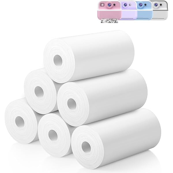 Papel de impresión instantánea para cámara (6 rollos) para niños - Reemplazo de papel de impresión térmica