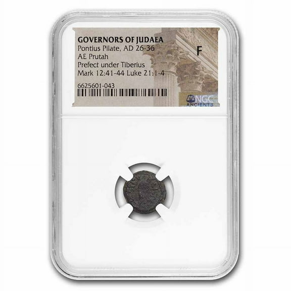 Judaea Procurators AE Prutah (26-36 AD) Pontius Pilate Fine NGC
