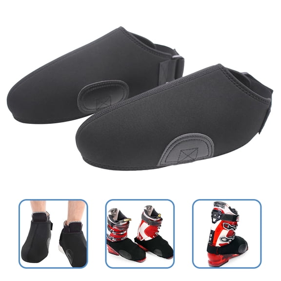 Uonlytech 1 Pair of Convenient Overshoes Neoprene Black Portable Boots Covers for Skiing