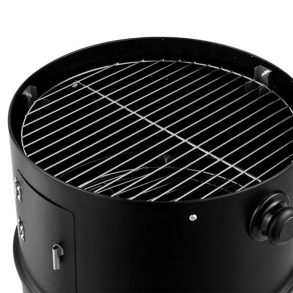 YDLW 3-in-1 Vertical Charcoal Smoker Portable BBQ Smoker Grill with Detachable 2 Layer,Black