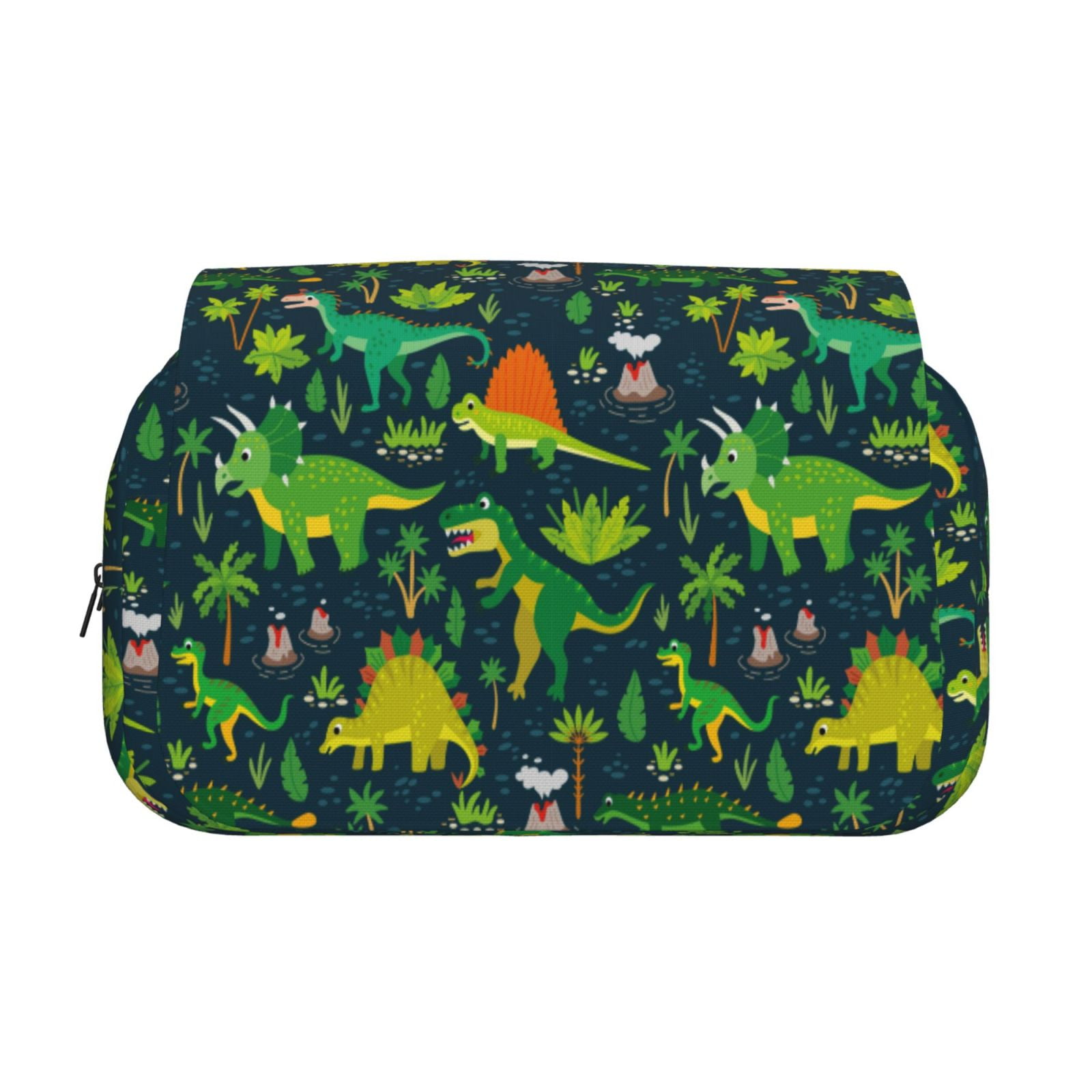 Rateoe Dinosaurs Pattern Double Clamshell Pen Case, Storage Organizer with Two Zipper Compartments– Holds Up to 50 Pencils & Pens