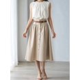 thumbnail image 5 of Women'S Vintage High Waist A-Line Flared Midi Skirts Color XL, 5 of 7