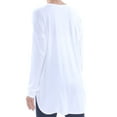 thumbnail image 4 of I.N.C Womens Curved Hem V-Neck Basic T-Shirt, White, Medium, 4 of 4