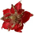 thumbnail image 3 of Flores navideñas con purpurina, flores artificiales, adornos colgantes para árbol de Navidad, guirnaldas de bricolaje, decoración para el hogar, bodas, fiestas de Año Nuevo, 3 of 5