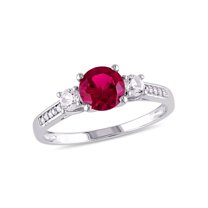 Everly Women's Created Sapphire and Created Ruby 10k White Gold Ring