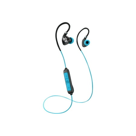 JLab Audio Fit Sport Wireless Fitness Earbuds - Earphones with mic - in-ear - over-the-ear mount - Bluetooth - wireless - noise isolating - black, blue