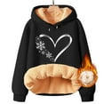 thumbnail image 4 of Women's Winter & Spring Must-Have! Warm Fleece Hoodie Pullover Soft Thermal Long Sleeve Solid Printed Loose Casual Plus Size & Fashion Outdoor Hoodies, 4 of 4
