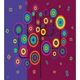 thumbnail image 3 of Trippy Duvet Cover Set, Funny Geometric Circle and Square Shaped Tree Branches Vibrant Retro Art Image, Decorative 3 Piece Bedding Set with 2 Pillow Shams, King Size, Purple Maroon, by Ambesonne, 3 of 3